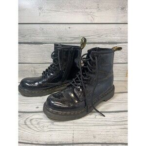 Dr. Martens Black Sparkle Shiny Glitter 1460 Lace Up Boots Sz 3